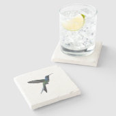 Kolibrie Minimalist Stenen Onderzetter (Zijkant)