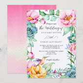 kolibrie motief bruiloft kaart (Voorkant / Achterkant)