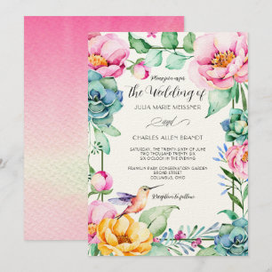 kolibrie motief bruiloft kaart