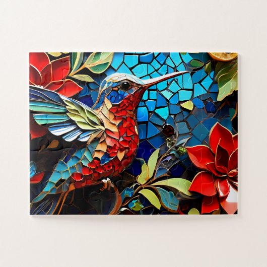 Kolibrie Mozaïek Ontwerp puzzel (Horizontaal)