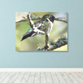 Kolibrie muurkunst Canvas Afdruk (Insitu (Houten vloer))
