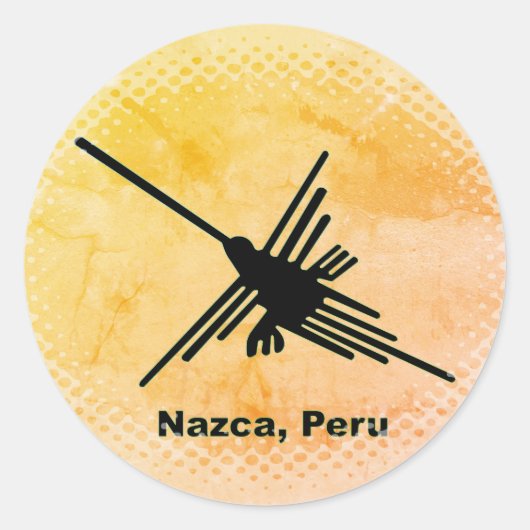 Kolibrie Nazca Geoglyph, Peru Ronde Sticker (Voorkant)