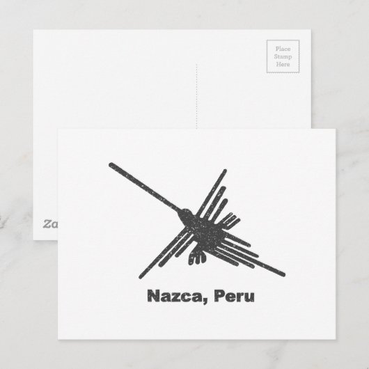 Kolibrie Nazca, Peru Oude Print Stijl Briefkaart (Voorkant / Achterkant)