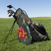 Kolibrie neergestreken op heldere bloem golfhanddoek (Groen)