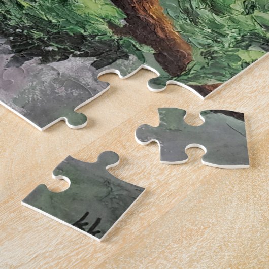 Kolibrie neergestreken op Leafy Branch Legpuzzel (Zijkant)