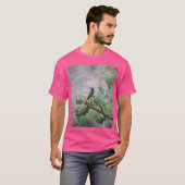 Kolibrie neergestreken op Leafy Branch T-shirt (Voorkant volledig)