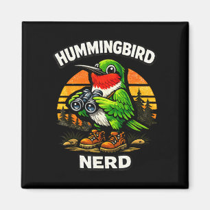 Kolibrie nerd grappige vogels kijken vintage retro magneet