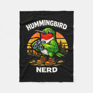 Kolibrie nerd grappige vogelspotten vintage retro fleece deken