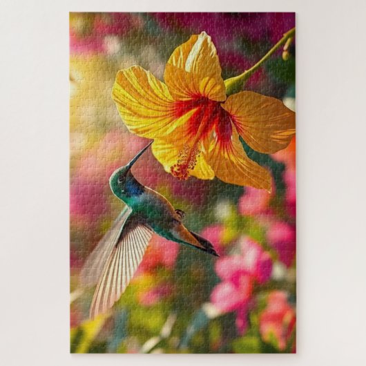 Kolibrie nippen nectar legpuzzel (Verticaal)