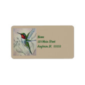  kolibrie nr. 1 Waterverf Art Etiket (Voorkant)