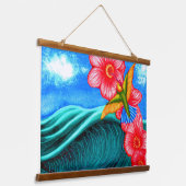 Kolibrie Oceaan Hangend Wandkleed (Gebogen)