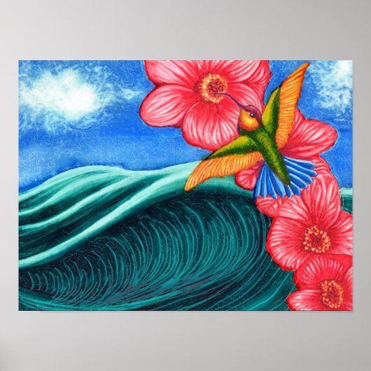 Kolibrie OceanPrint, Poster papier (mat) (Voorkant)