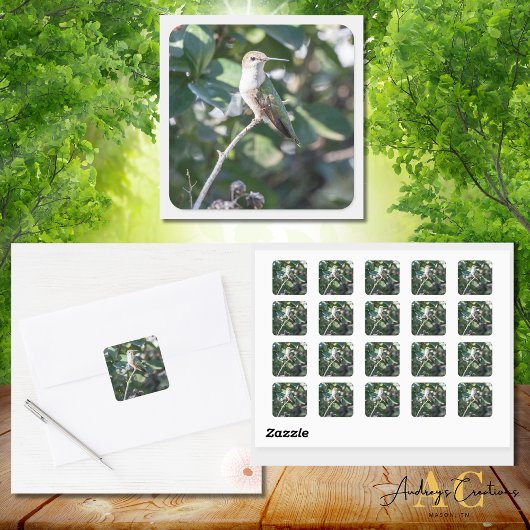 Kolibrie ontwerp #4Q7A9974 Vierkante Sticker