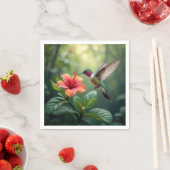 Kolibrie op een hibiscus servet (Insitu)