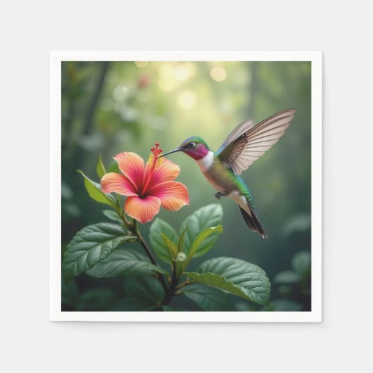 Kolibrie op een hibiscus servet (Voorkant)