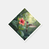 Kolibrie op een hibiscus servet (Hoek)