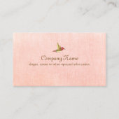 Kolibrie op Faux Pink Linnen Visitekaartje (Voorkant)