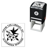 Kolibrie op Floral Branch Library Boeknaam Zelfinktende Stempel (In situ)
