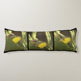 Kolibrie op gele cactus bloesem drieluik lichaamskussen