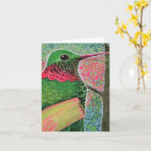Kolibrie op gele tak kaart (Gele Bloem)