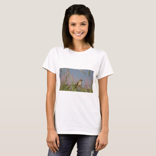kolibrie op gras t-shirt (Voorkant volledig)