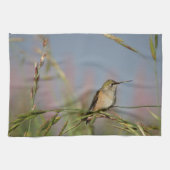 kolibrie op gras theedoek (Horizontaal)