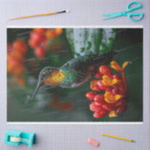 Kolibrie op heldere bloemdecoupage tissuepapier (Craft)