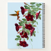 Kolibrie op rode Mandevillea bloemen Notitieboek (Achterkant)