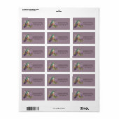 Kolibrie Paarse Bloemen Adres Etiket (Full Sheet)