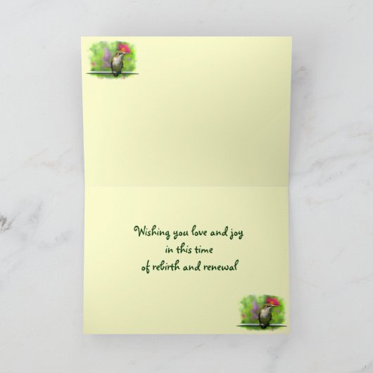 kolibrie Pasen Feestdagen Kaart (Binnen)