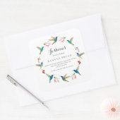 Kolibrie Productlabel Vierkante Sticker (Envelop)