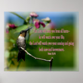 Kolibrie Psalm 121:7-8 Poster (Voorkant)