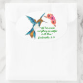 Kolibrie Quotes Ovale Sticker (Tas)