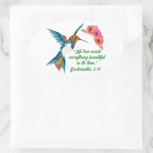 Kolibrie Quotes Ovale Sticker (Tas)