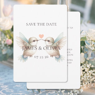 Kolibrie Romance Lief Huwelijk Bewaar de Datum Save The Date