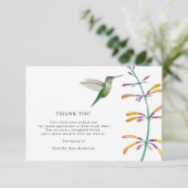 Kolibrie rouwbegrafenis bedankkaart kaart (Staand voorkant)