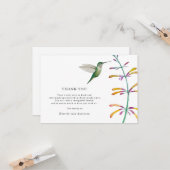 Kolibrie rouwbegrafenis bedankkaart kaart (Voorkant / Achterkant in situ)