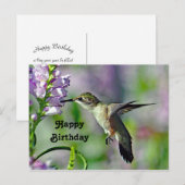 Kolibrie Roze Bloem Wildlife Foto Verjaardag Briefkaart (Voorkant / Achterkant)