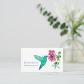Kolibrie Roze Petunia Bloem Kruiden Visitekaartje (Staand voorkant)