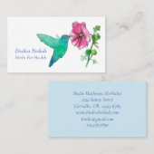 Kolibrie Roze Petunia Bloem Kruiden Visitekaartje (Voorkant / Achterkant)
