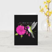 Kolibrie roze verspreidde de hoop borstkanker AW Kaart (Gele Bloem)