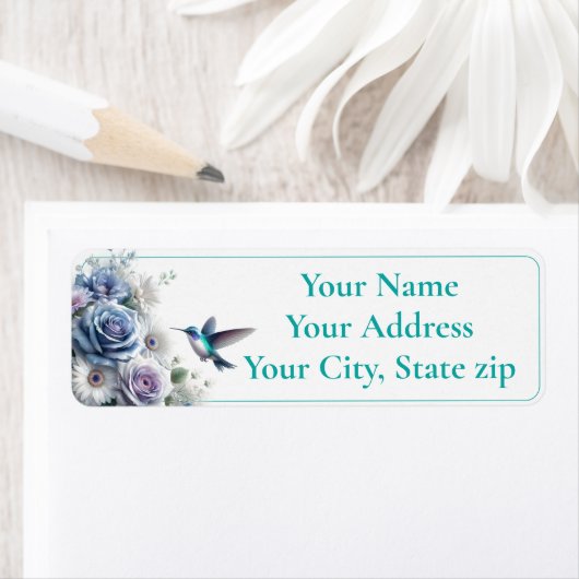 Kolibrie, Rozen en madeliefjes Etiket (Insitu)