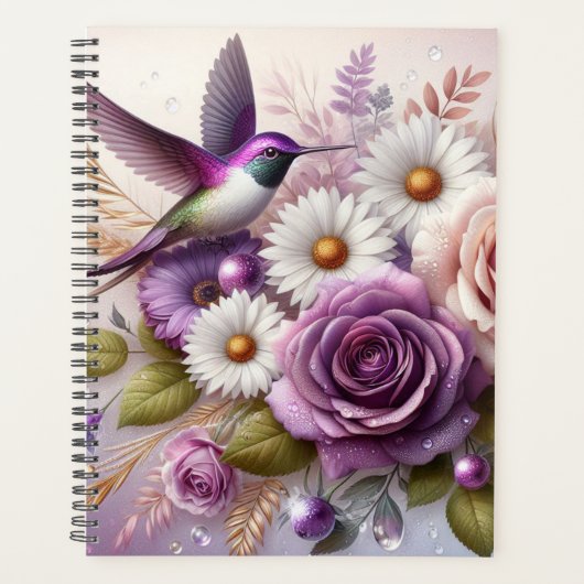 Kolibrie, Rozen en madeliefjes Planner (Voorkant)