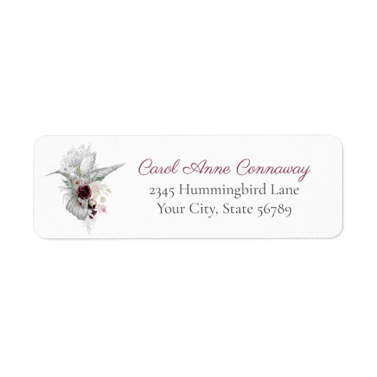 Kolibrie & Rozen Etiket (Voorkant)