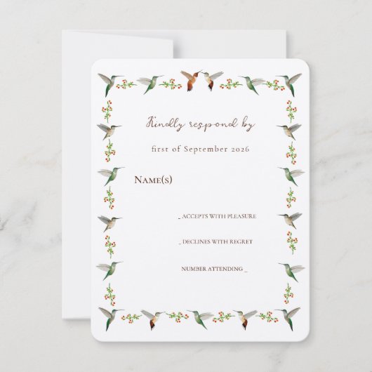 Kolibrie RSVP (Voorkant)