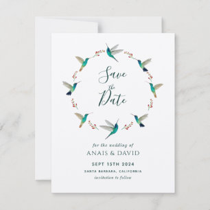 Kolibrie Save the Date Kaart