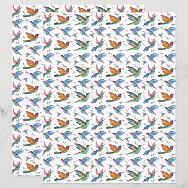 Kolibrie Scrapbook Papier (Voorkant / Achterkant)
