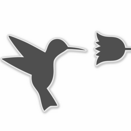 Kolibrie silhouet Custom-Cut Vinyl Stickers (Voorkant)