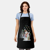 Kolibrie Sneeuwman Vrolijk Kerstfeest Schort (Gedragen)