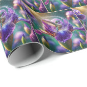 Kolibrie spetterend in een irisbloesem cadeaupapier (Rol Hoek)